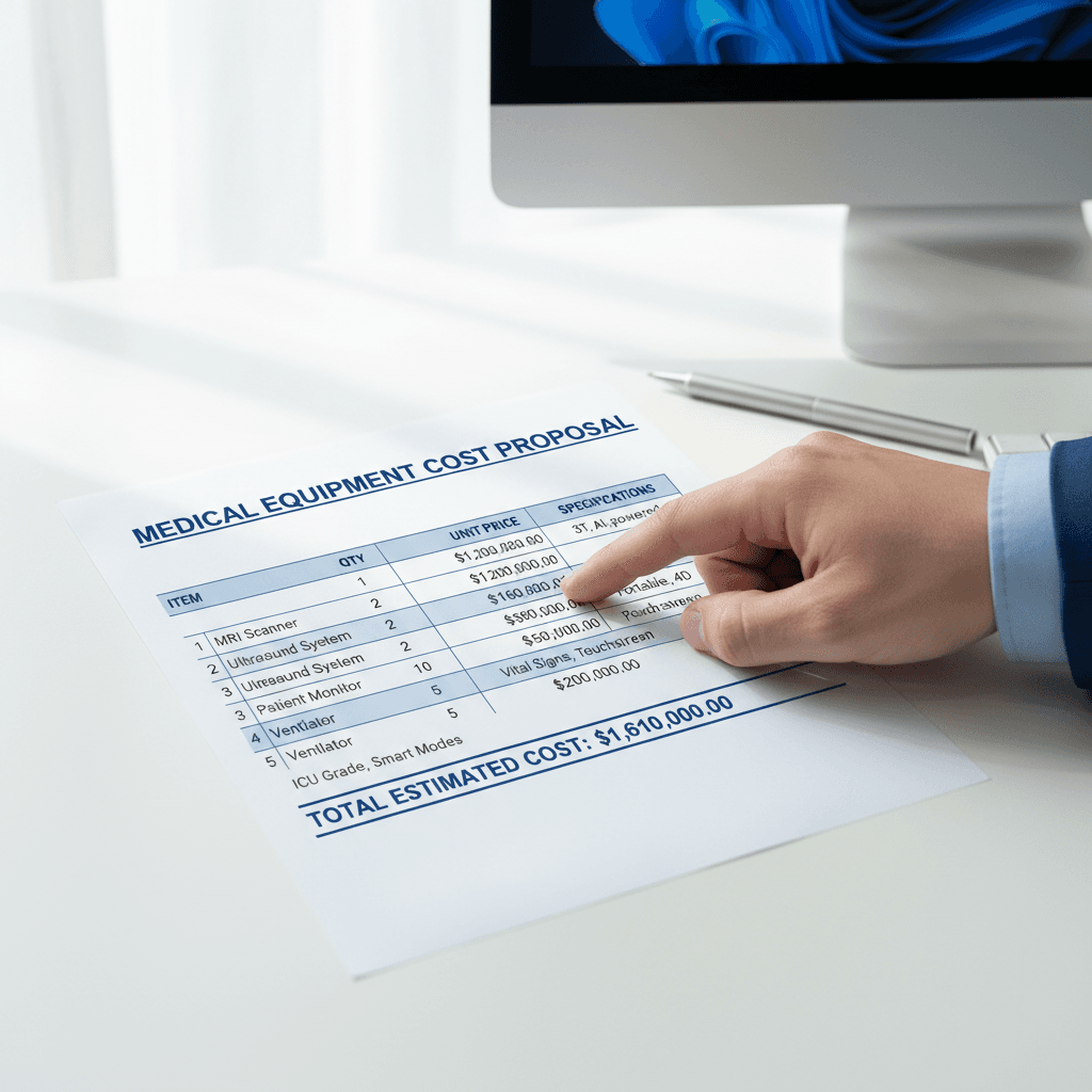 Transparent cost analysis and competitive medical equipment pricing